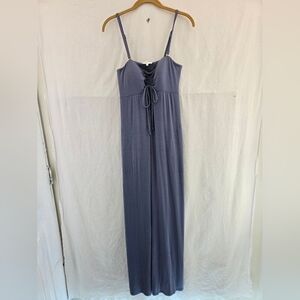 SOMA weekend Gray Sleeveless Soft Cotton Maxi Dress. Built In Bra, Pockets. Sz S